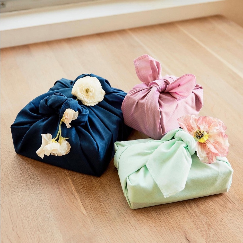 Japanese furoshiki Wrapping To The Market Reusable Gift Wrapping Cloths New 3pk